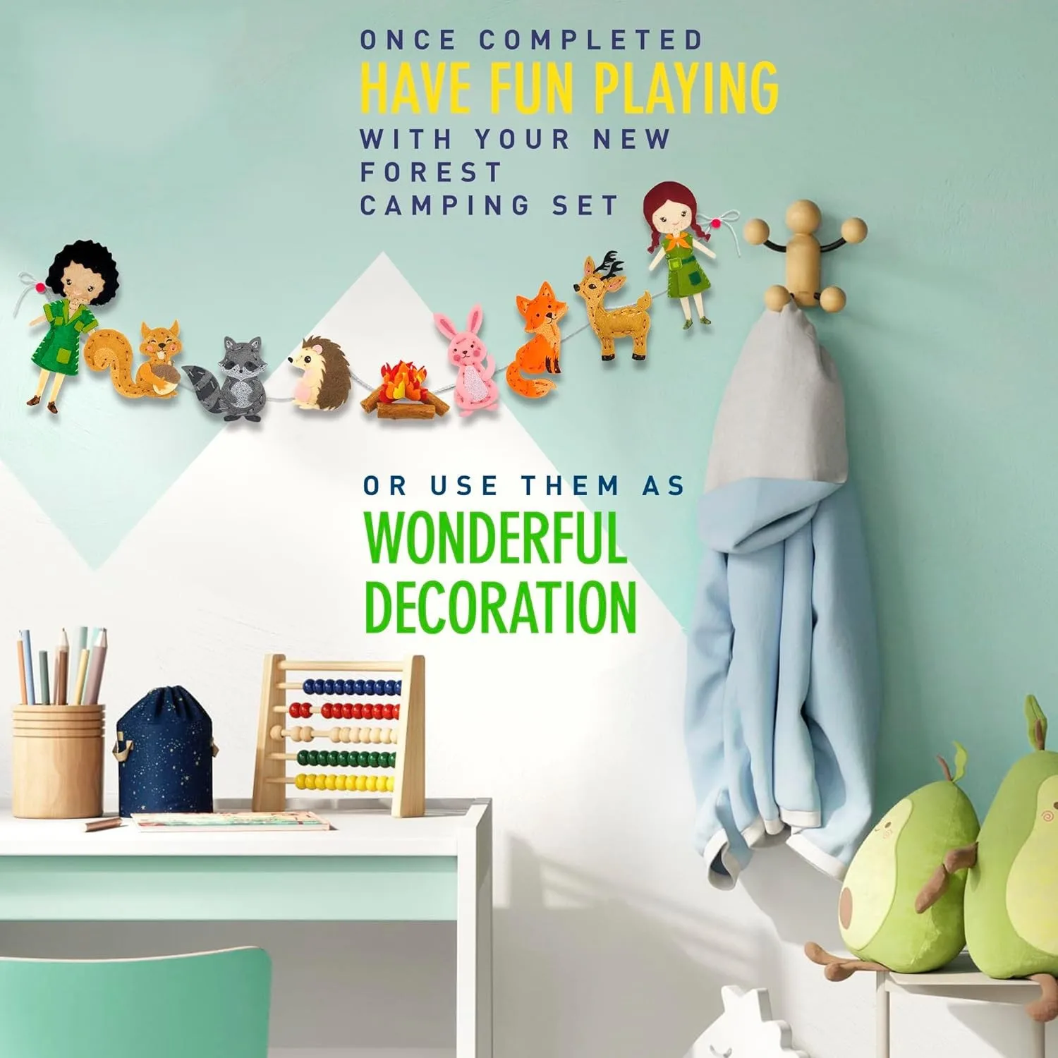 Fun and educational animal craft set for kids age 7-12 sew your own felt animals craft kit for beginners