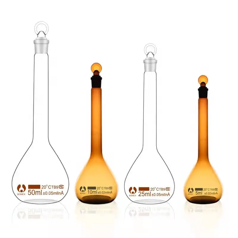 Customized Borosilicate Glass Transparent Clear 5-2000ml Flask Volumetric with Head