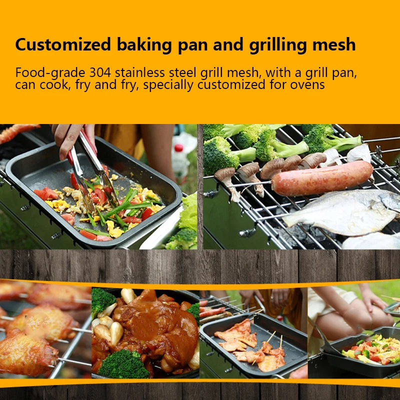Bamboo Stick Charging Treasure Automatic Flip Barbecue Grill Outdoor Stainless Steel Charcoal Grill Household Rotating Skewer