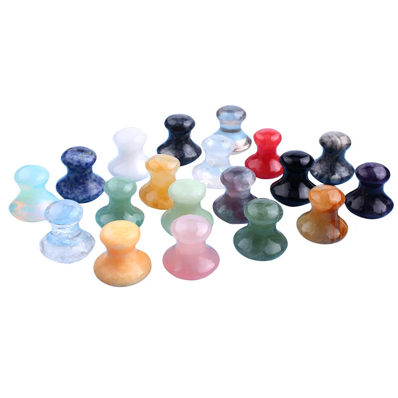 Factory Large Green Dong Ling Jade Mushroom Stone Massage Products Natural Guasha Tool Stone Body Gua Sha Cool Hot Therapy