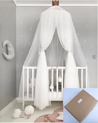 INS Yarn Play Tent Nursery Room Kids Playing Reading Children Round Lace Dome Netting Mosquito Baby Curtain Bed Canopy