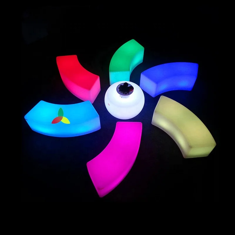 Wholesale LED Curved Benches LED Bar bench curved outdoor bench stool