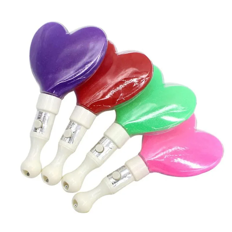 High Selling Heart Shape Party Decoration Colorful Led Shine Glow Flashing Light Stick For Concert Props