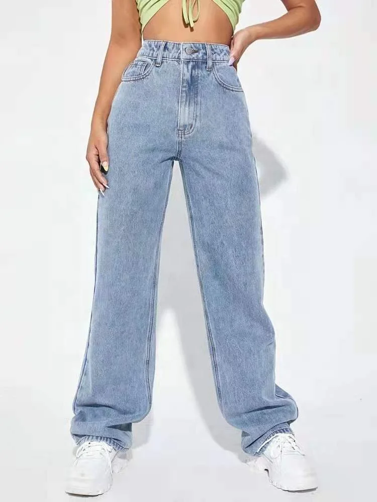 2024 High Waisted Jeans Womens Wide Leg Pants Baggy Jeans Women