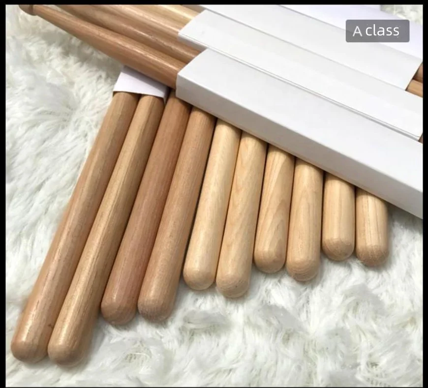 High Quality Maple 5A 7A 2B 5B Long Drumstick Hot Sale Custom Maple Birch Wooden Support Oem Drum Sticks