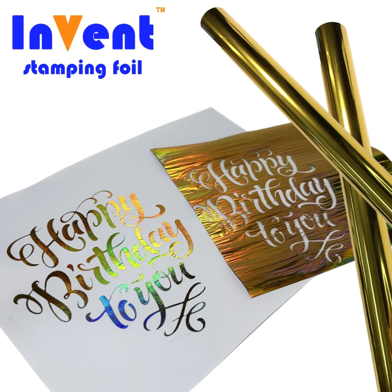 Изготовленная на заказ матовая Золотая Тонер-фольга для горячего тиснения, фольга для свадебных открыток