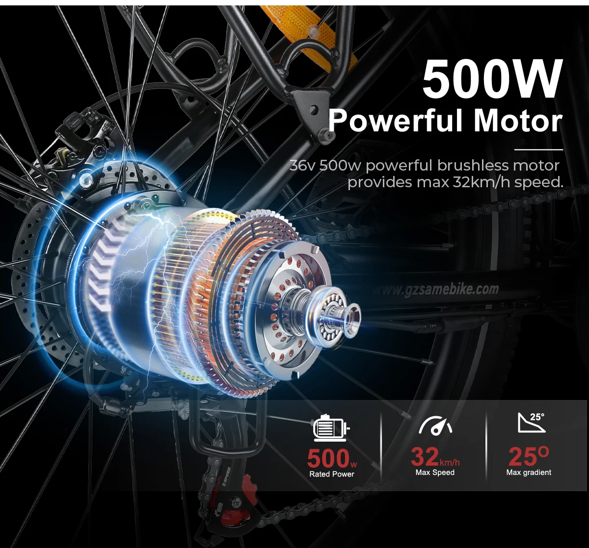 500W Folding E-Bike 27.5' Speed 36V 15A Power 32km/h Hybrid Electric Bike for Women Electric Bike