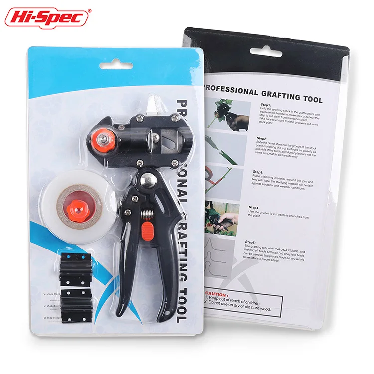 Garden Grafting Tool Set Tree Pruner Scissor Anti Slip Grip Metal Pruner