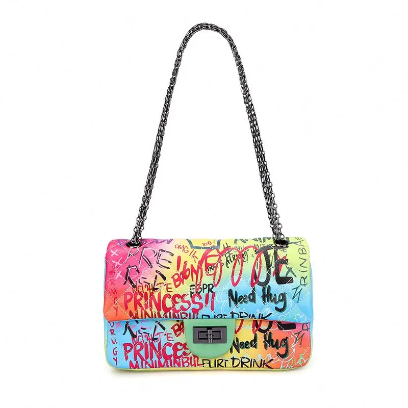 unique jelly purses candy chain bag women luxury handbags laser graffiti women bags handbag