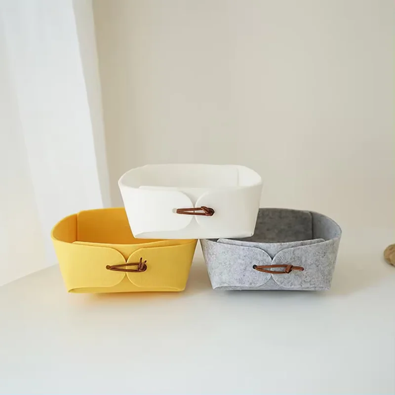 Nordic felt diy storage basket key storage box office desk miscellaneous storage valet tray