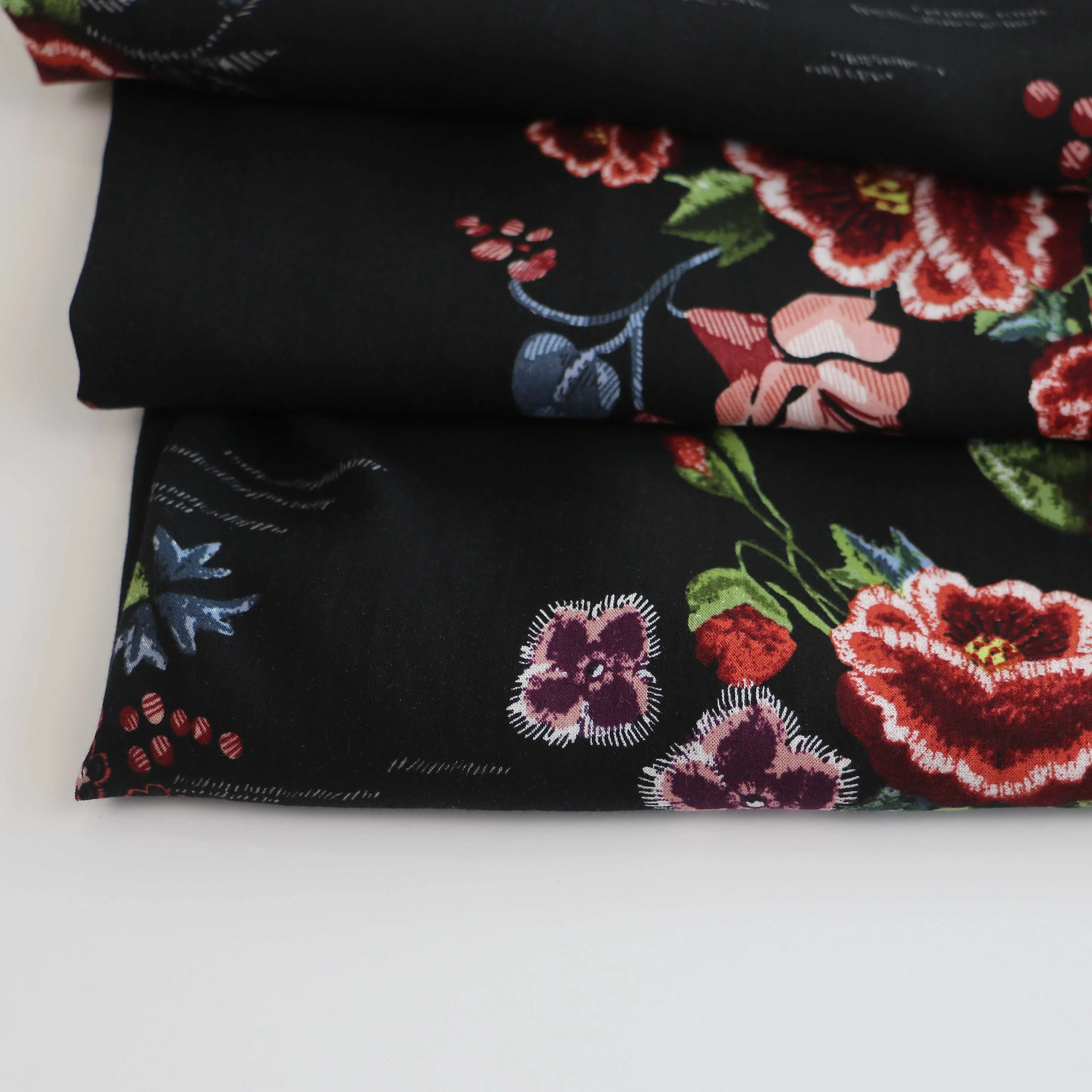 
WI-R01-92649 100% rayon fabric rolled 3068 stock rayon flower printed per meter for dress 
