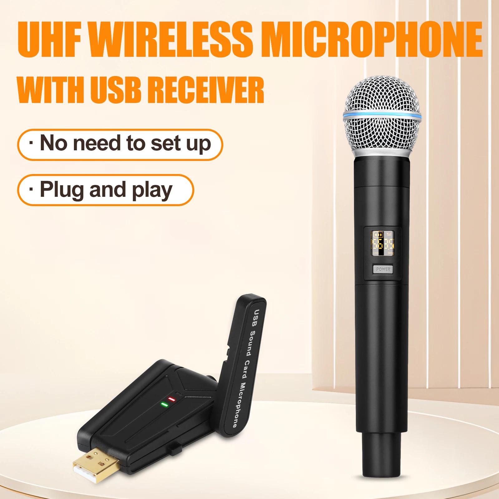 S3 Professional Handheld Microphones USB Plug and Play UHF Wireless Microphone