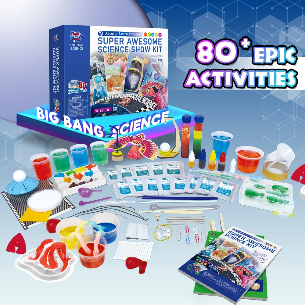Contains 80+ Experiments Super Science Stem Toy Science Kit for Kids Chemistry Teaching Equipment In Class