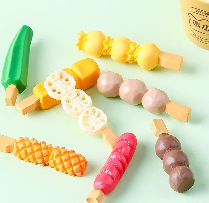 3D resin cup Squid roll okra Shrimp paste Lotus root ham meatball promotion gifts kindergarten toys mixed dollhouse accessories