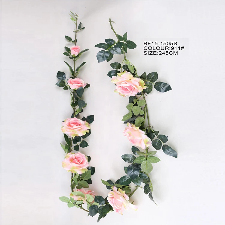 Hot Sale Life Like Pink Artificial Rose Flower Garland Garland Wedding Decoration Floral Garland