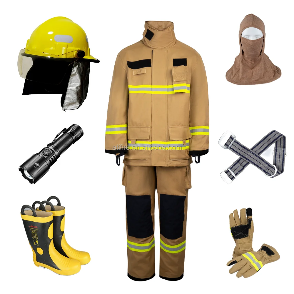Nomex Aramid Firefighter Uniforms Unparalleled Safety and Comfort Fully Compliant with NFPA 1971 & EN 469 for Firefighters.