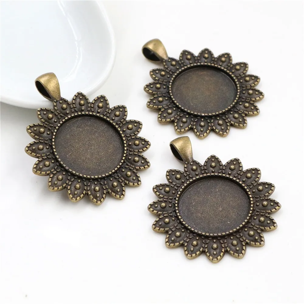 Silver pendant sunflower metal necklace pendant sublimation Aluminum disc Sublimation pendant