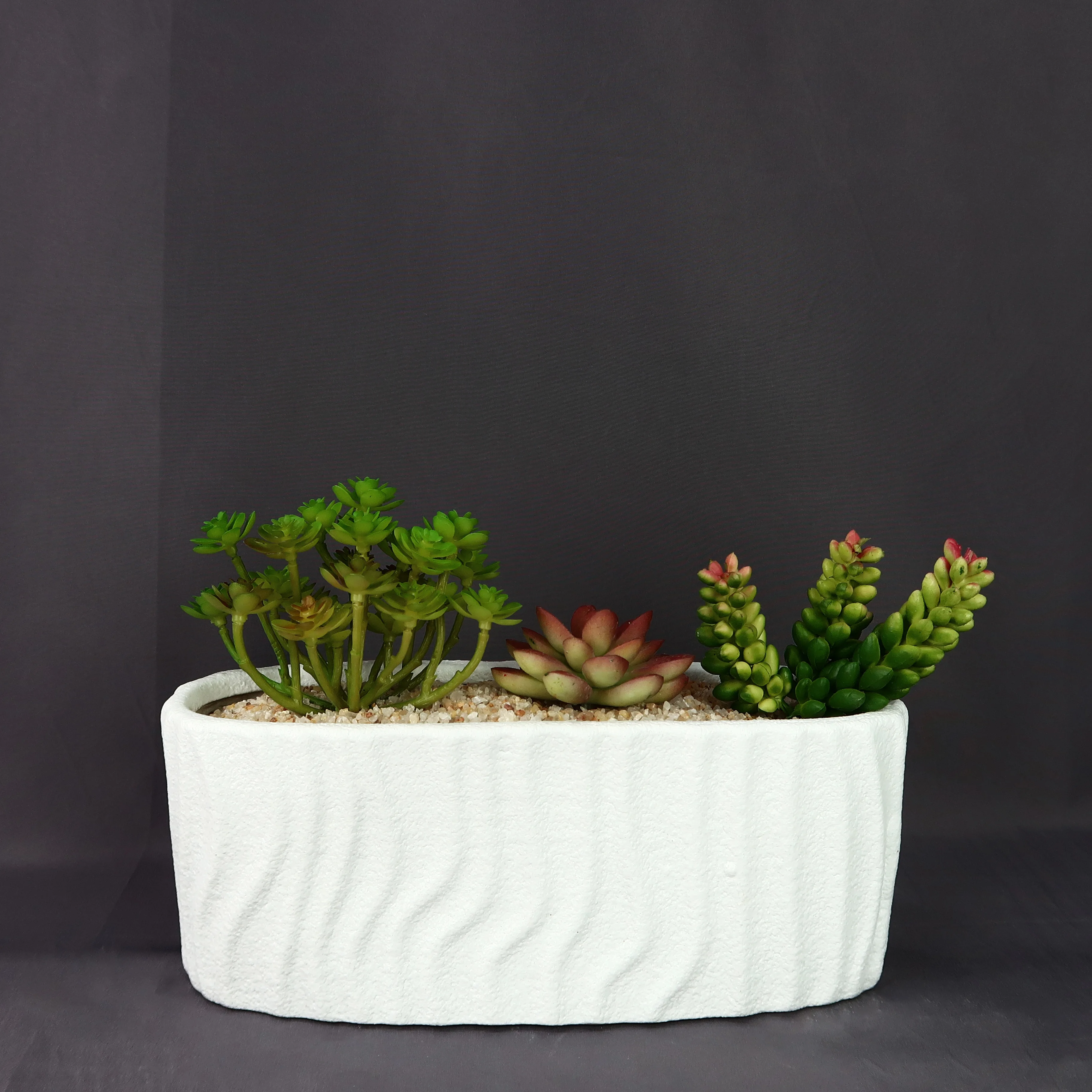 Nordic White Flower Pot Home Decoration Succulent Plant Long Strip shape Desktop Ceramic Flower Pot