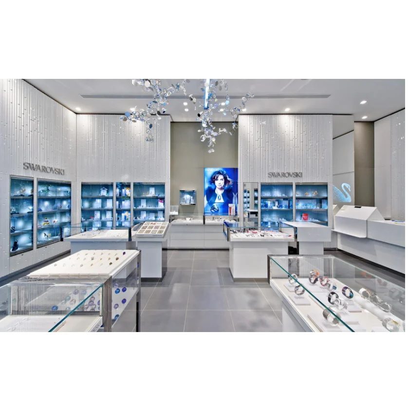 Hot sale modern retail jewelry store interior design jewelry showcase display cabinet for sale