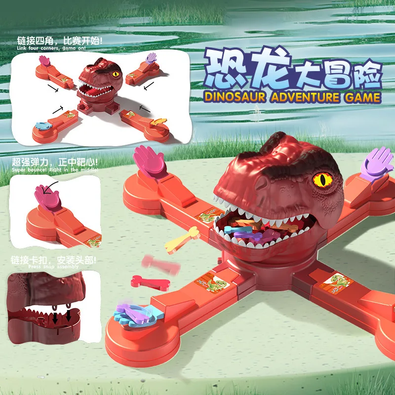 Electric Dinosaur Eating Bones Board Game Toy Preschool Education Challenge Game Dino Toys Funny Parent-Child Interactive Toys