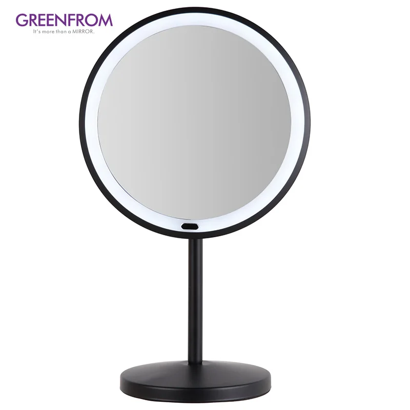 Greenfrom Custom Lighted Makeup Mirror LED 1X/10x Magnifying Round Cosmetic Mirror Led Professional Vanity Makeup Mirror