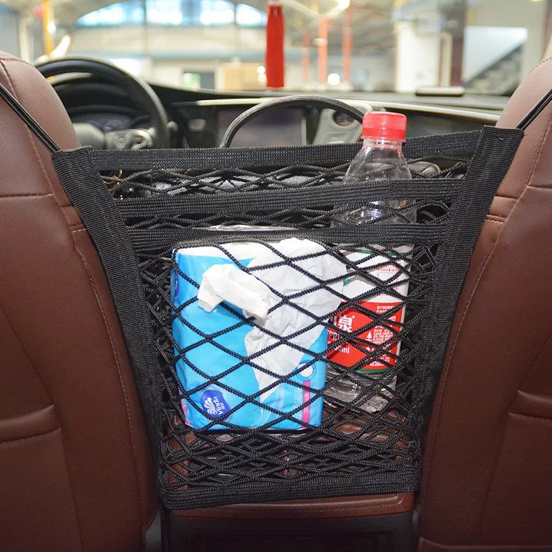 Hot Sales Car Net Bag Mesh Organizer 3-Layer  Pet  Kids Seat Barrier Backseat Mesh Net for Cars