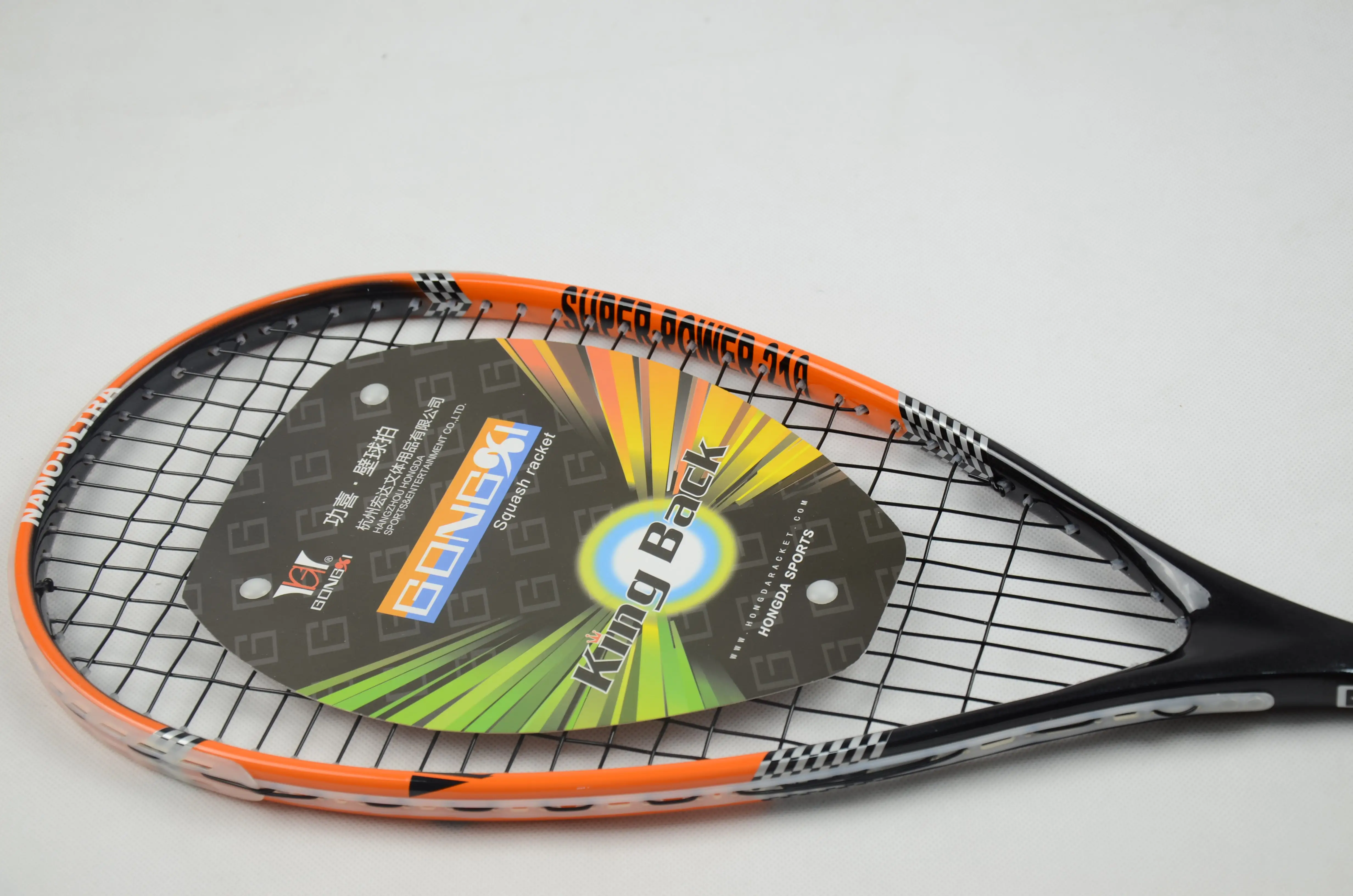 Orange new design super power 210 composite carbon and aluminium squash racket