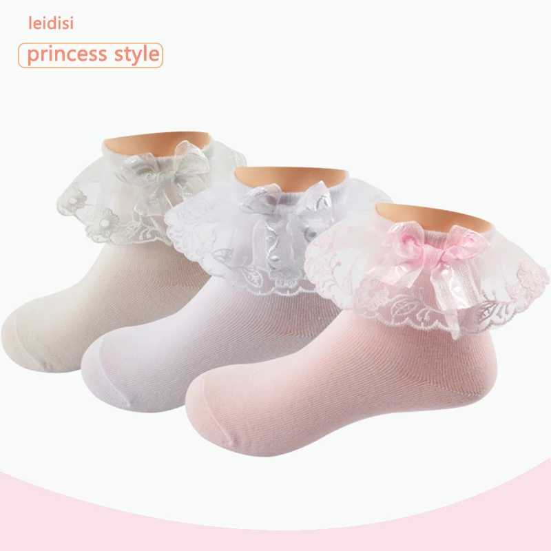 Factory Wholesale Girls Lace Cotton Socks Ornament Socks kids White Lace Socks