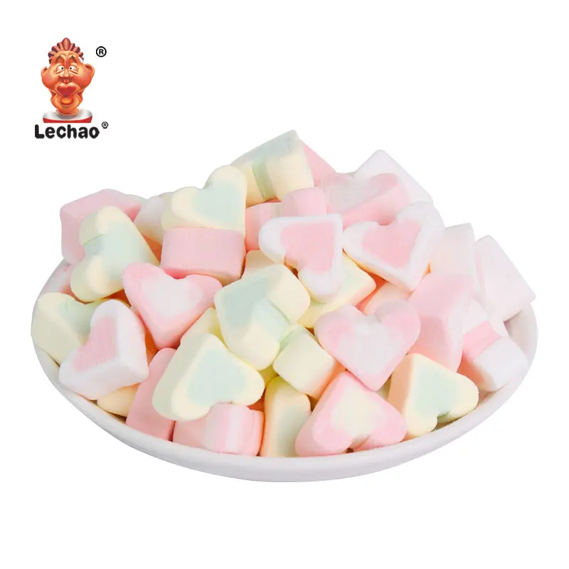 20g Factory wholesale mixed color heart candy halal marshmallow pink and white marshmallows candy