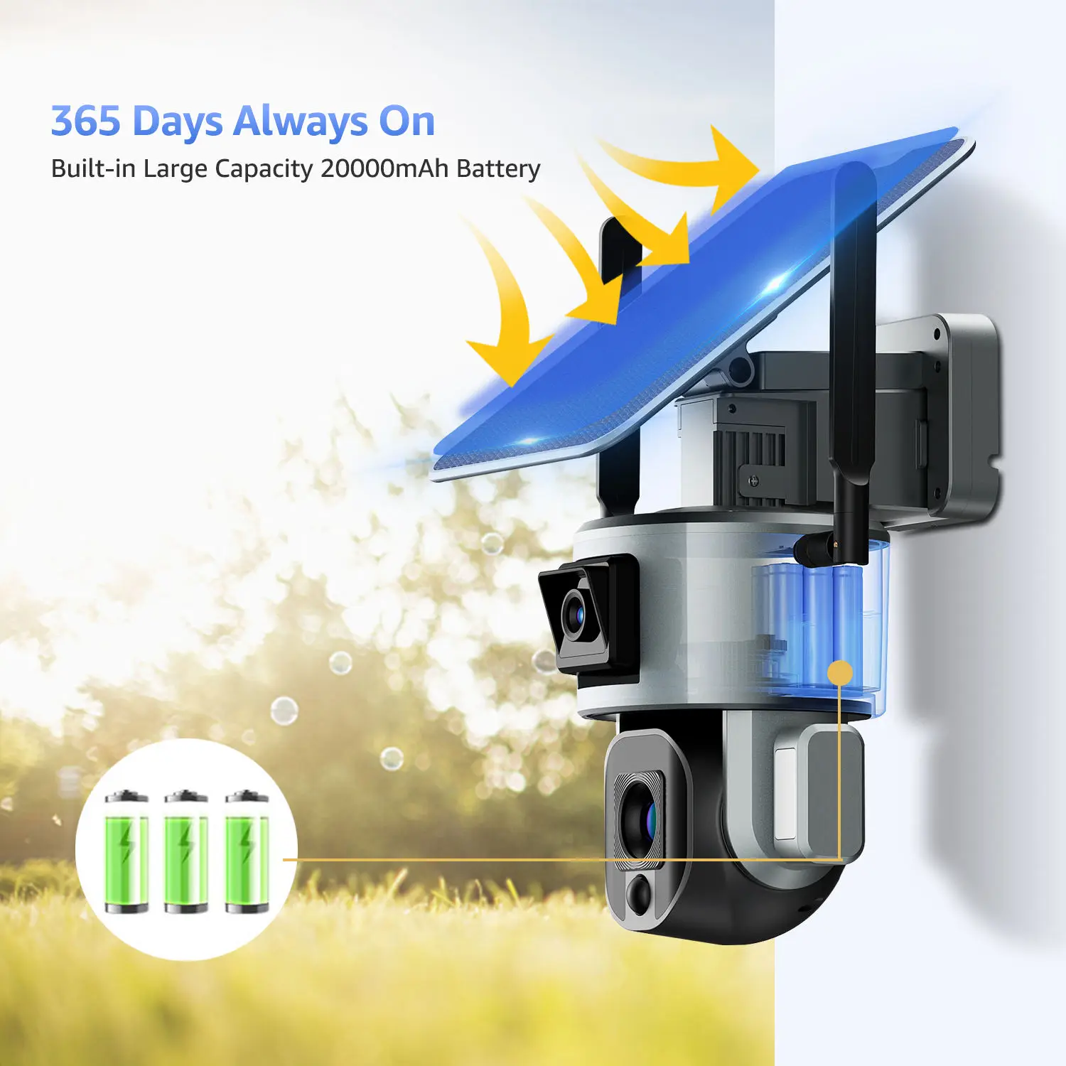 Sim Card 4K 10X Zoom Surveillance Outdoor Security Camera Alarm Linkage Dual Lens CCTV 4g solar PTZ camera