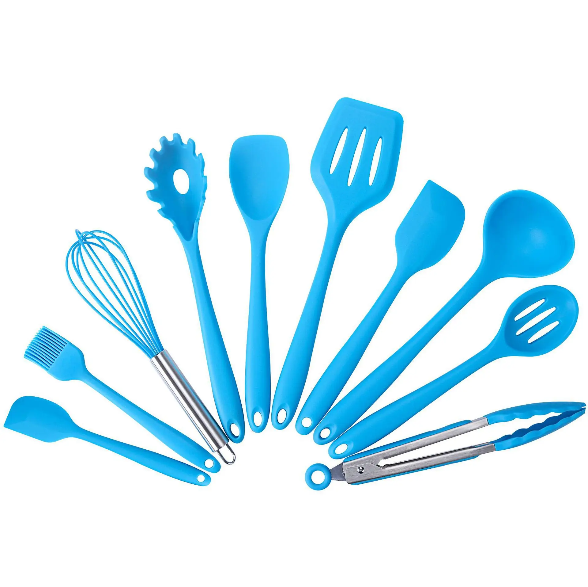 soft spatula silicone kitchen cooking tools kitchenware utensils set 12 pcs with wooden handle