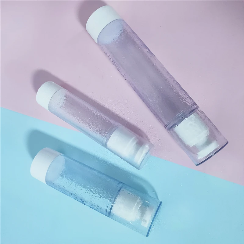 
Eco friendly refillable Cosmetic clear transparent white vacuum cream oil bottle custom color 30ml airless pump bottle 