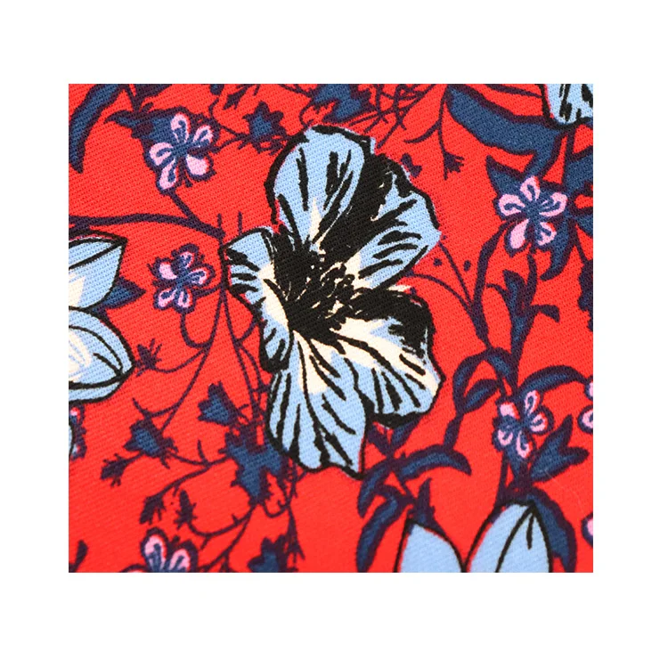 
Fashion Floral Designs sustainable Ecofriendly Fabric 40*40+40D 155gsm Lenzing Ecovero Viscose Rayon AOP Printed Stretch Twill 