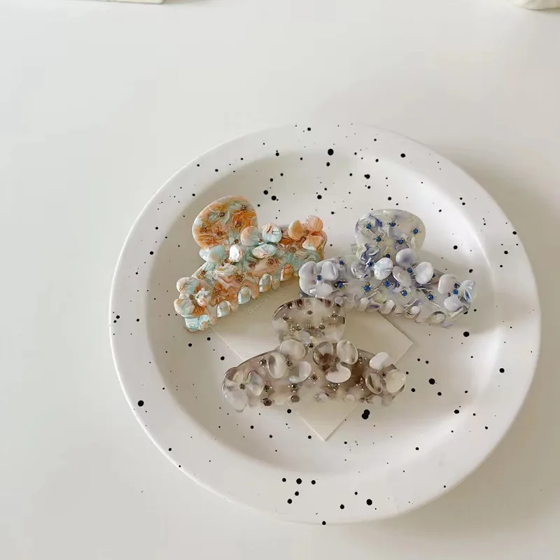 South Korea 2022 new acetate flower niche girl delicate super fairy blitzkrig grab clip ponytail clip back of the head clip