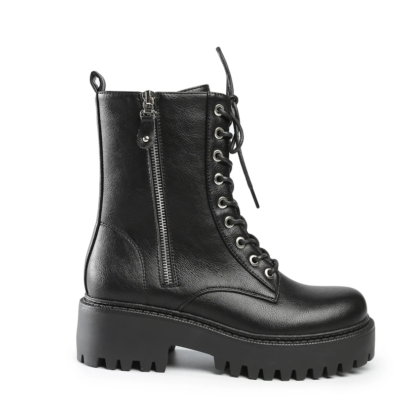 
Hot selling good quality solid color thick bottom Ma rtin boot with zipper winter boots women boots shoes for women 