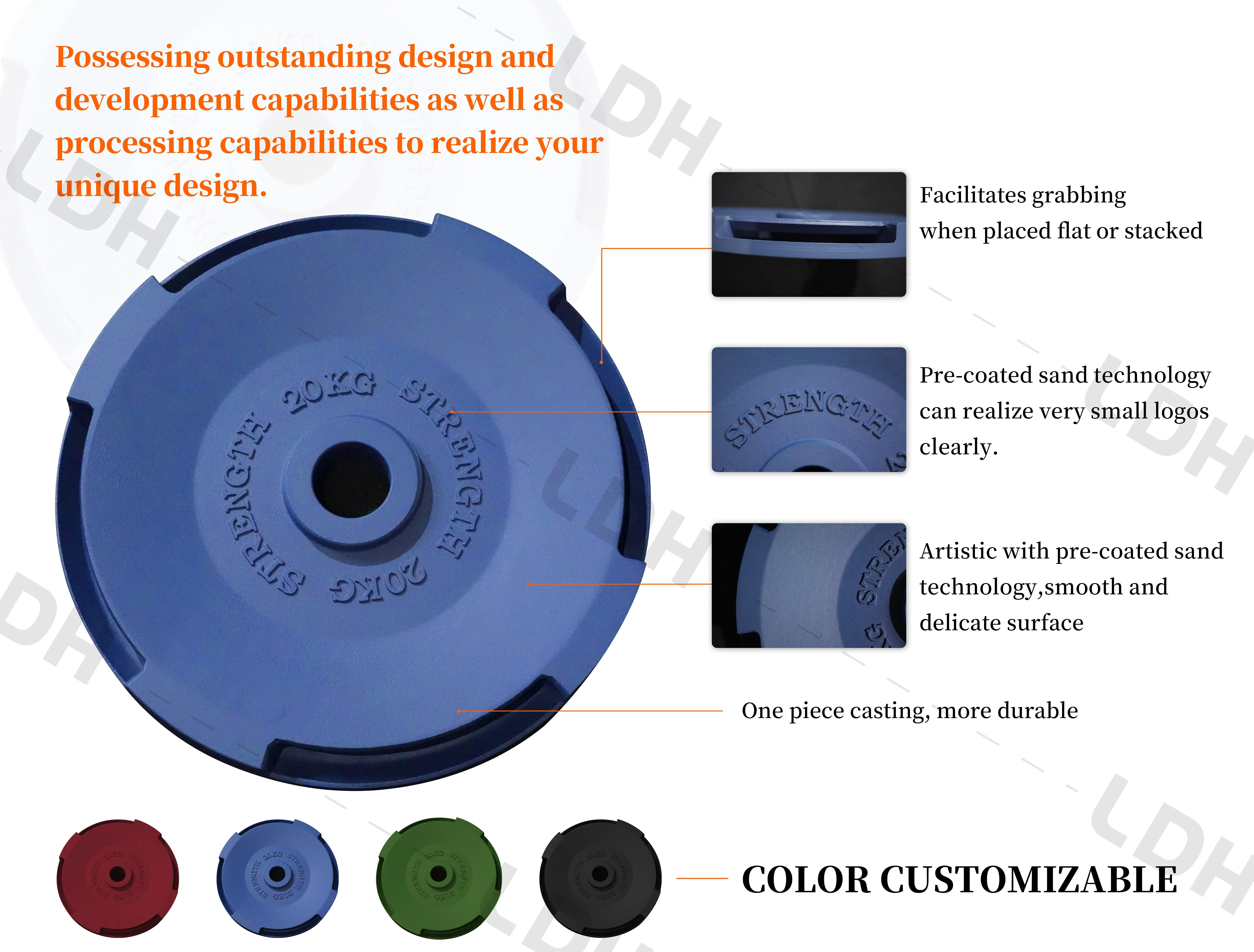 OEM ODM gym Weight Plates LB Weight Lifting 2 Inch Hole Solid Cast Iron Plates