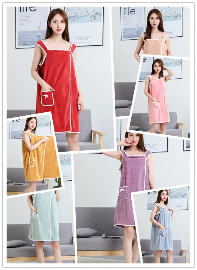 High Quality Best Price Girls Shower Towel Wearable Home Microfiber Bath Skirt Towel Dress Spa Wraps For Women