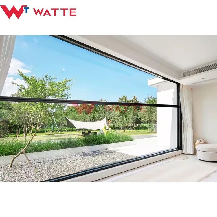 New design aluminum vertical sliding retractable guillotine glass windows system bedroom balcony electric lift up window