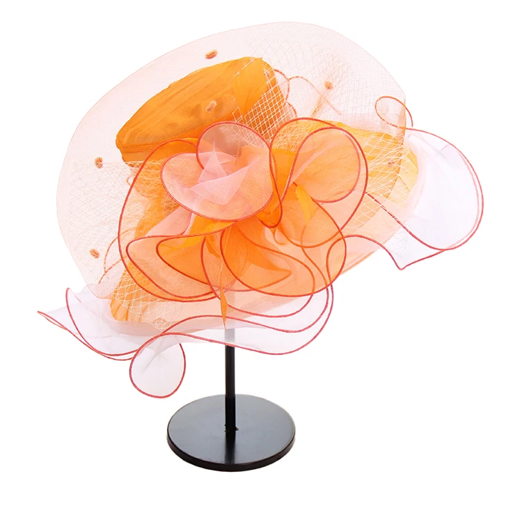 Wedding hat with detachable flower veil hairpin party hat Kentucky Derby glamorous bride tea party wedding hat