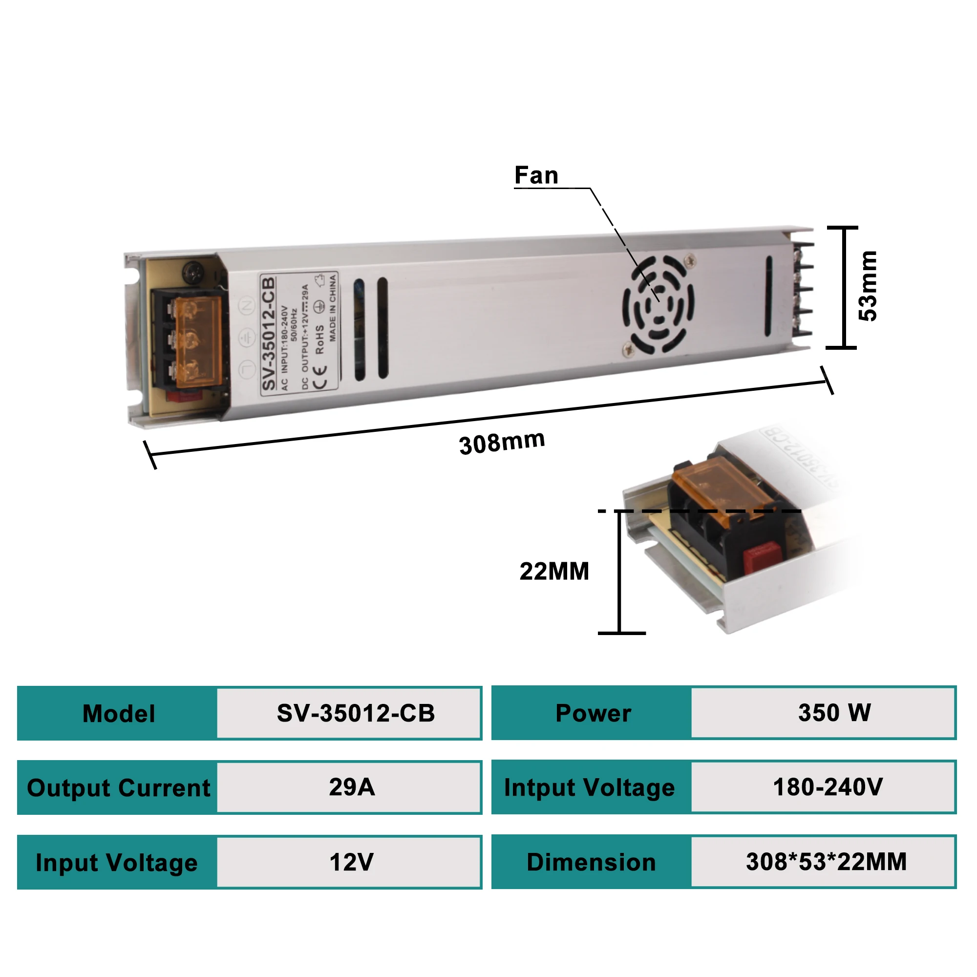 New Design CE certification Indoor IP20 12V 350W transformer for led With Spot Wholesale