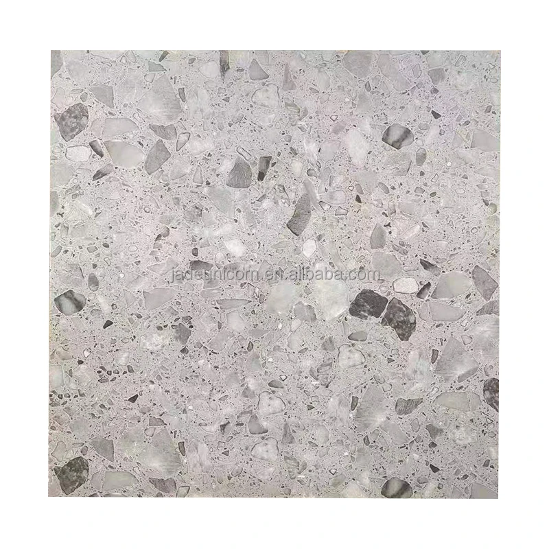 Китай заводская цена средняя серия Grey Terrazzo матовая Мраморная и гранитная керамическая напольная плитка