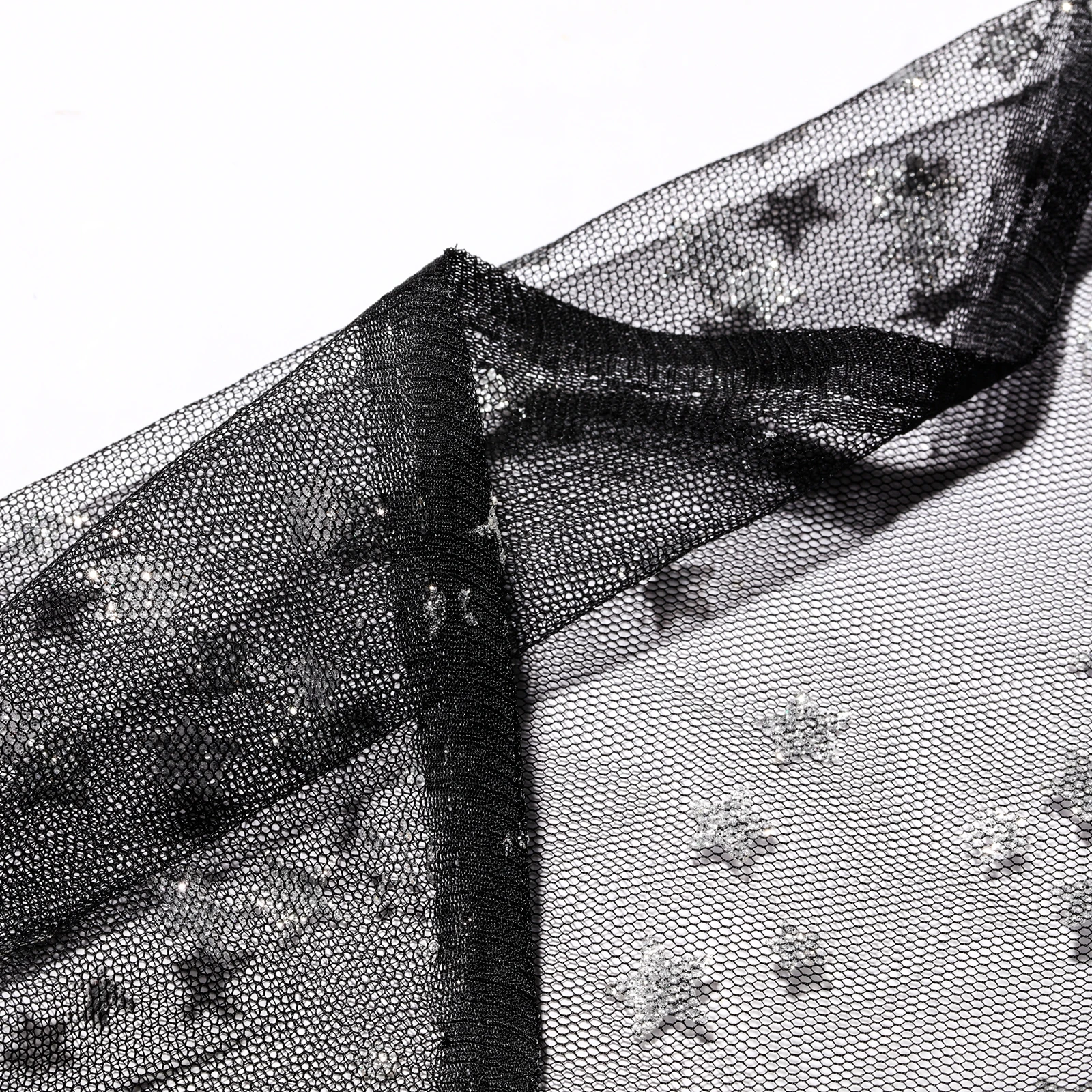 Lightweight Glitter mesh Fabric Customized Color Bronzing Textiles