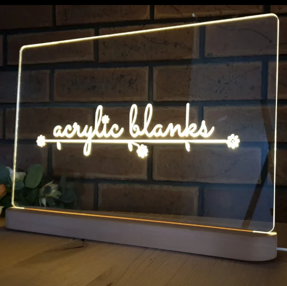 Personalized Shaped Night Light 3D Acrylic Lamp 3 Colors/7 Colors Custom Photo Picture Led Light With Wood Base