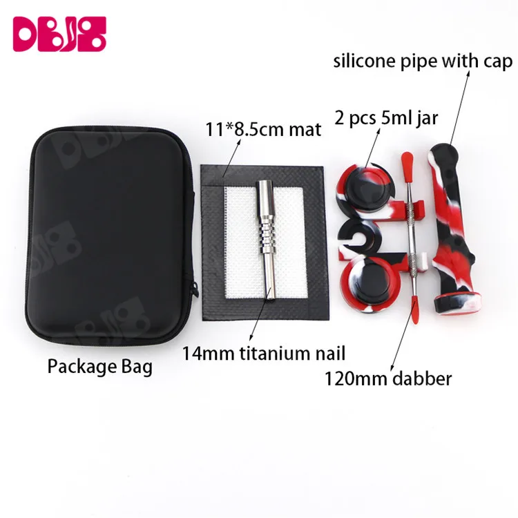 Gift Box Titanium nails Wax Smoke Collector Sleek Set Smoking Accessories Kits Honey Straw Oil Rig Smoking Pipes