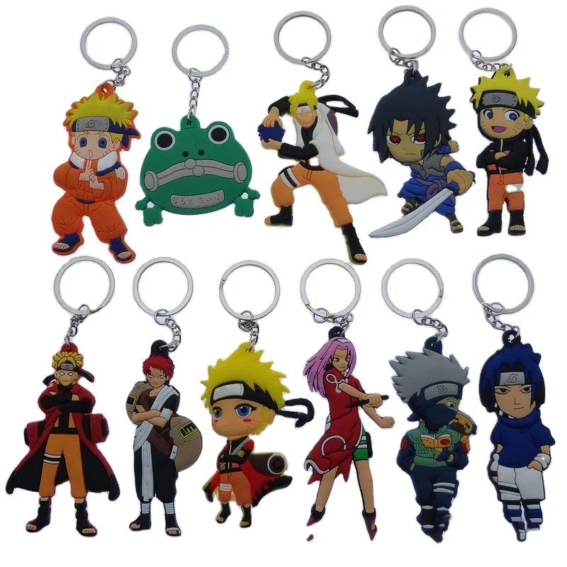 Hot selling eco friendly soft PV keychain cute carton japan anime 3d keychain of