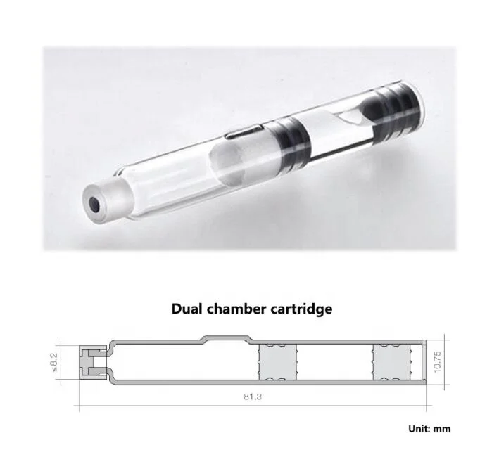 
Reusable HGH pen for 36IU(12mg) HGH 4ML double chamber cartridge somatropin Human Growth Hormone 
