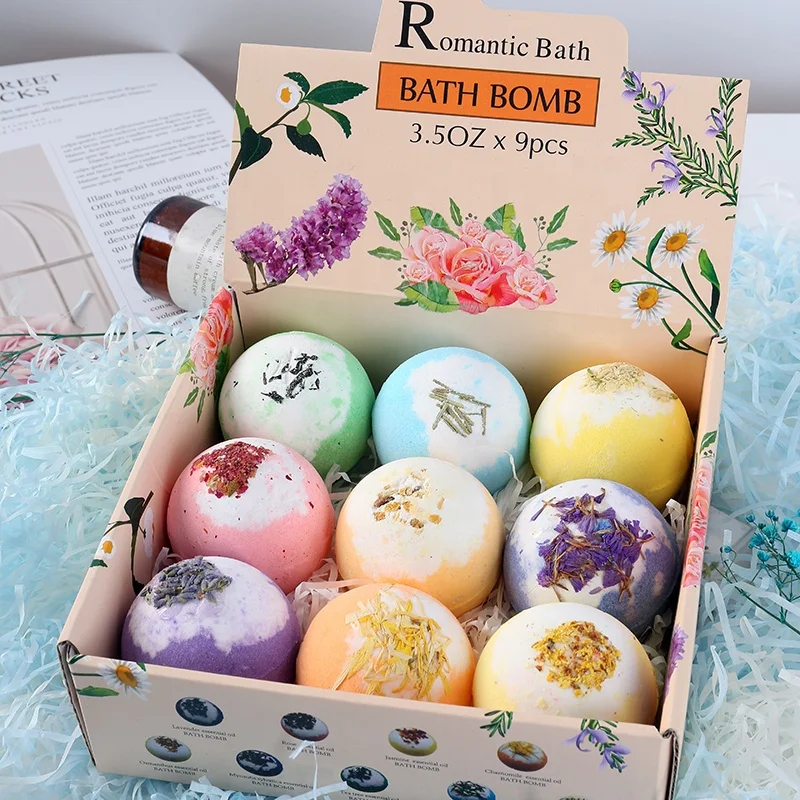 Hot Selling Christmas Gift Set Bath Bomb Custom Packaging Luxury Spa Bath Bombs Bath Ball Bombs Set