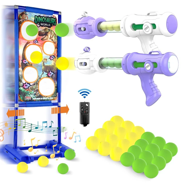 Wholesale new Equipped with 2 soft bullet guns 24 particle bullets and a bracket Mobile remote control Air Gun EVA Target