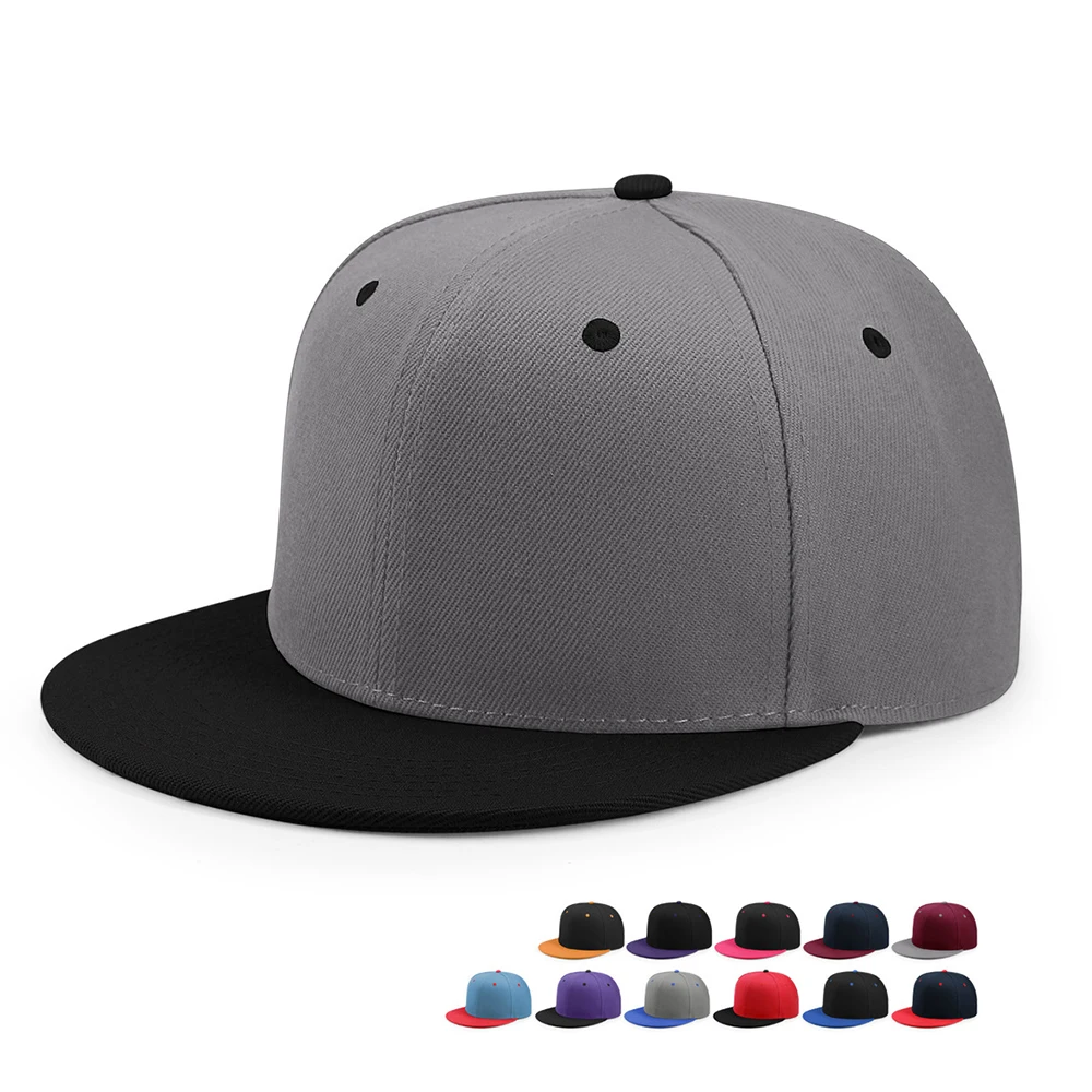 Wholesale Good Quality Sports Caps Custom Your Company Logo Blank Seam Type Plain Flat Brim Baseball Hat Hip Hop Snapback Caps