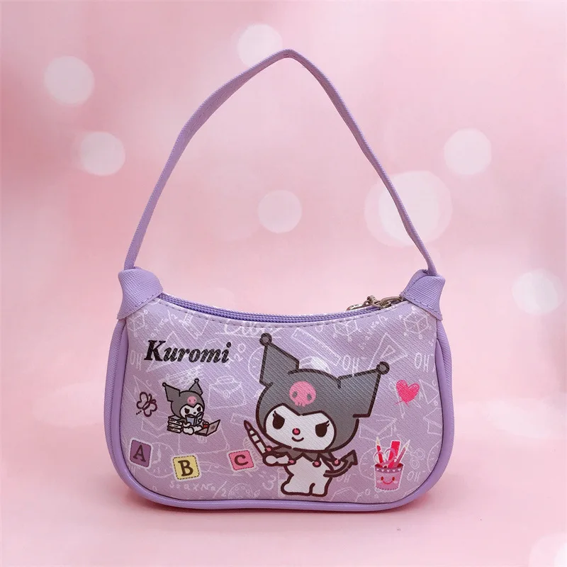 New Arrival Cartoon PU Leather Kuromi Anime Tote Bags Cute Waterproof Sanrioed Hello Kt Cat Anime Kids Girls Coin Purse Handbags